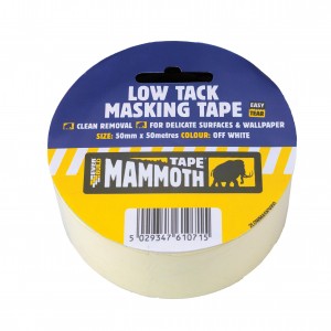 SikaEverbuild Mammoth Low Tack Masking Tape 50mm x25m Off White [EVBLOMASK50]